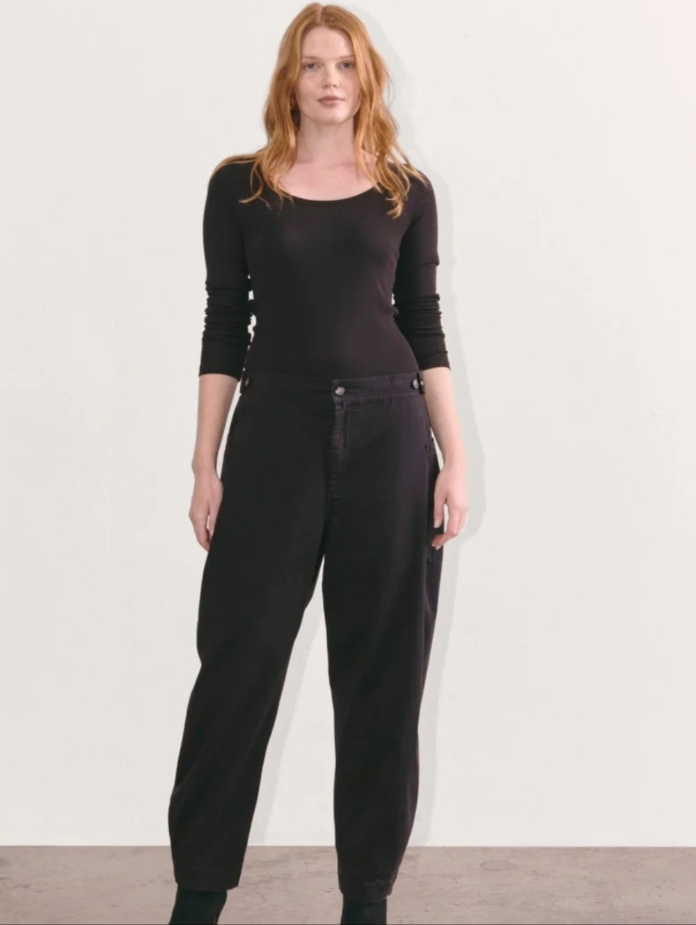 Everlane Barrel Pants Black Organic Cotton Size 8 - Picture 2 of 10